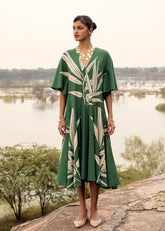 A Model Wearing Multicolor,Pure Cotton Thornbill Dress curated by Only Ethikal