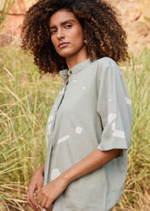 A Model Wearing Mint Pure Cotton Foliage Top curated by Only Ethikal