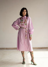 Orchid Bouquet Shirt Dress