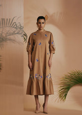 Origani Brown Savanna Midi Dress