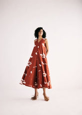 A Model Wearing Multicolor,Cotton Mul EmberJumpsuit,curated by Only Ethikal