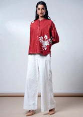 A Model Wearing Multicolor Cotton Poplin Lolita Bloom Cotton Poplin Co-Ord Set , curated by Only Ethikal