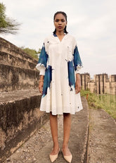 A Model Wearing Multicolor,Pure Cotton Osprey Dress curated by Only Ethikal