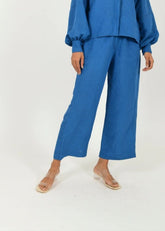 Classic Blue Linen Pants