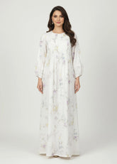 A Model Wearing Multicolor Mul Cotton Ethereal Bloom Maxi Dress, created by Only Ethikal