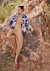 A Model Wearing Multicolor,Pure Cotton Atlantis Days Jacket curated by Only Ethikal