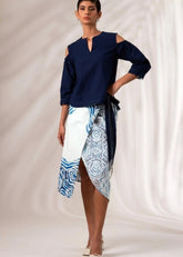 A Model Wearing Multicolor Cotton Twill Mia Co-Ord Set, curated by Only Ethikal