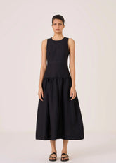Nuwan Black Quilted Dress