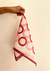 Pink & Red Circles Cotton Square Scarf