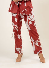 A Model Wearing Multicolor Upcycled Cotton Warren Printed Pants, curated by Only Ethikal