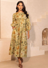 A Model Wearing Multicolor Organic Cotton Oyster Dress Multicolor, curated by Only Ethikal