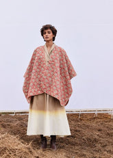 A Model Wearing Multicolor,Pure Cotton Cider Cape curated by Only Ethikal