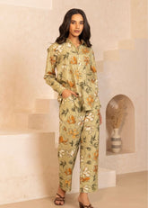 A Model Wearing Multicolor Organic Cotton Jade Co-Ord Set Multicolor, curated by Only Ethikal