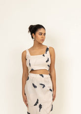 A Model Wearing Multicolor Upcycled Cotton Vera Printed Top, curated by Only Ethikal