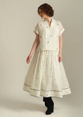 A Model Wearing Beige Pure Cotton Royale XXXVIII, curated by Only Ethikal