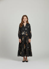 Layali Black Mini Tiered Dress