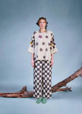 A Model Wearing Multicolor Pure Cotton Flower Pressed In Pages Shirt, curated by Only Ethikal