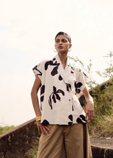 A Model Wearing Multicolor,Pure Cotton Serin Top curated by Only Ethikal