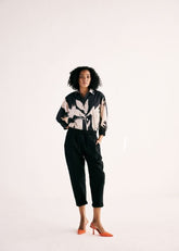 A Model Wearing Multicolor,Cotton Twill Ebony Trousers curated by Only Ethikal