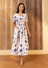 A Model Wearing Multicolor Organic Cotton Georgina Dress Multicolor, curated by Only Ethikal