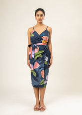 A Model Wearing Multicolor Upcycled Cotton Mikeala Dress, curated by Only Ethikal