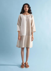A Model Wearing Multicolor Linen Ena Linen Dress- Dawn, curated by Only Ethikal