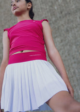 Lively Fushia & White Flow Skirt