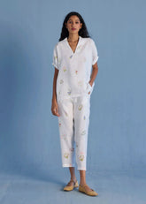 Mihen Elasticated Sleeve Co-Ord Set-White