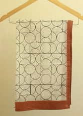 Art Deco Black And White Cotton Scarf Stole