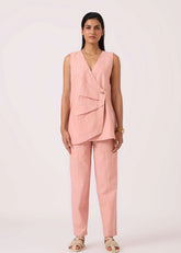 A Model Wearing Pink Handwoven Cotton Victory Pink Handwoven Pants, curated by Only Ethikal