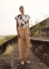 A Model Wearing Beige Pure Cotton Remi Trouser curated by Only Ethikal