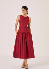 Nuwan Red Quilted Dress