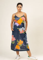 A Model Wearing Multicolor Upcycled Cotton Claire Slip Dress, curated by Only Ethikal