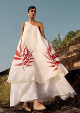 A Model Wearing Multicolor,Pure Cotton Emu Dress curated by Only Ethikal