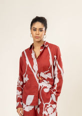 A Model Wearing Multicolor Upcycled Cotton Neal Shirt, curated by Only Ethikal