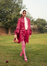 A Model Wearing Red Bemberg Alice Red Dress, curated by Only Ethikal