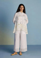 Leina A- Line Linen Co-Ord Set-White