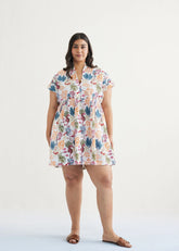 A Model Wearing White Organic Cotton Ocean Heart Cotton White Dress, curated by Only Ethikal