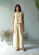 A Model Wearing Yellow Pure Cotton Buttercup Top, curated by Only Ethikal