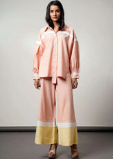 A Model Wearing Multicolor Handloom Cotton Bellona Handloom Cotton Co-Ord Set , curated by Only Ethikal