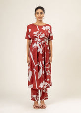 A Model Wearing Multicolor Upcycled Cotton Sue Printed Dress, curated by Only Ethikal