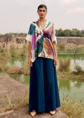 A Model Wearing White Pure Cotton Blue Jay Top curated by Only Ethikal