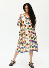 A Model Wearing Multicolor Organic Cotton Void Bell Dress , curated by Only Ethikal