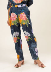 A Model Wearing Multicolor Upcycled Cotton Harris Printed Pants, curated by Only Ethikal