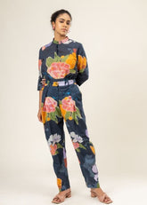 A Model Wearing Multicolor Upcycled Cotton Fannie Printed Set, curated by Only Ethikal