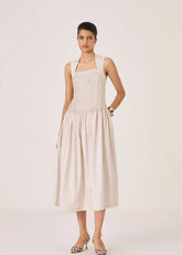 Ziva Ecru Cotton Dress