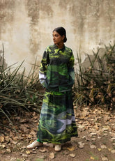 A Model Wearing Multicolor Upcycled Cotton Judy Printed Set, curated by Only Ethikal