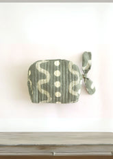 Sustainable Quilted Cotton Travel Pouch- Grey Organizer