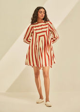 A Model Wearing Multicolor Cotton Mul Red Emu, curated by Only Ethikal