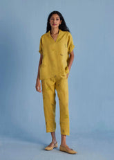 Mihen Elasticated Sleeve Co-Ord Set-Ochre